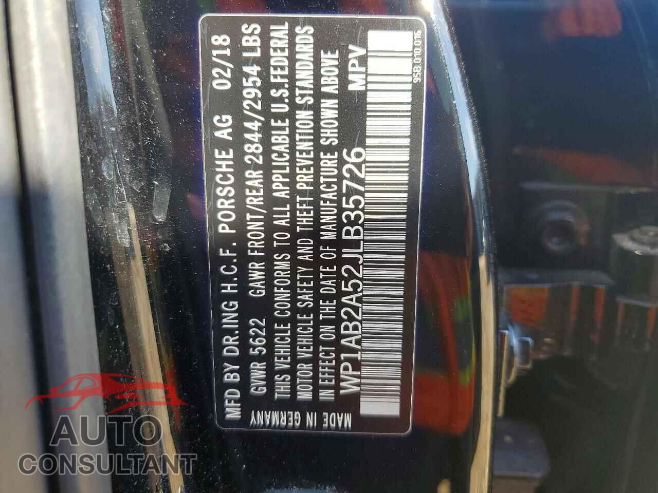 PORSCHE MACAN 2018 - WP1AB2A52JLB35726