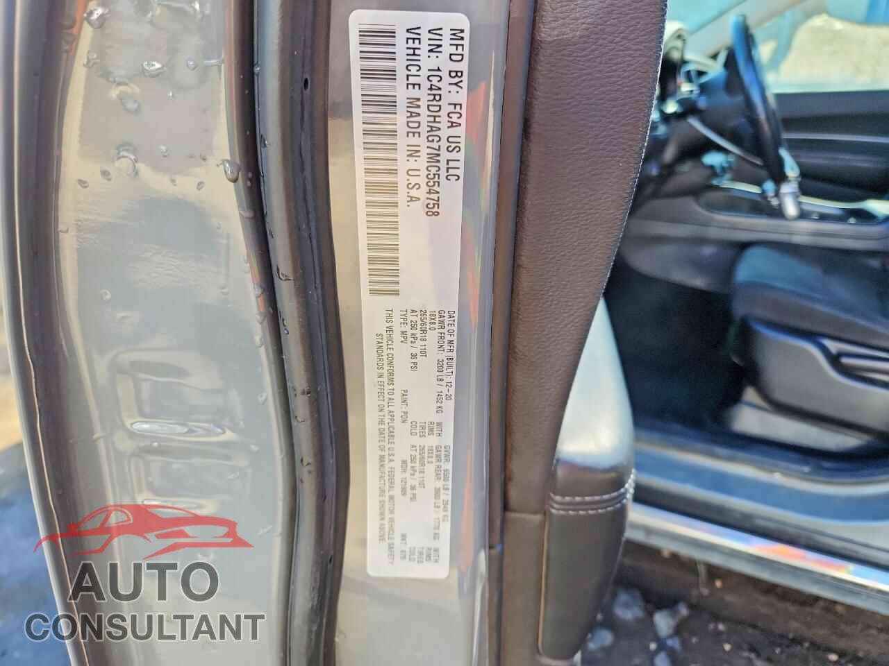 DODGE DURANGO 2021 - 1C4RDHAG7MC554758