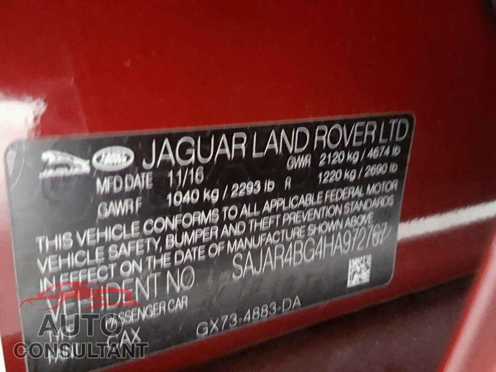 JAGUAR XE 2017 - SAJAR4BG4HA972767