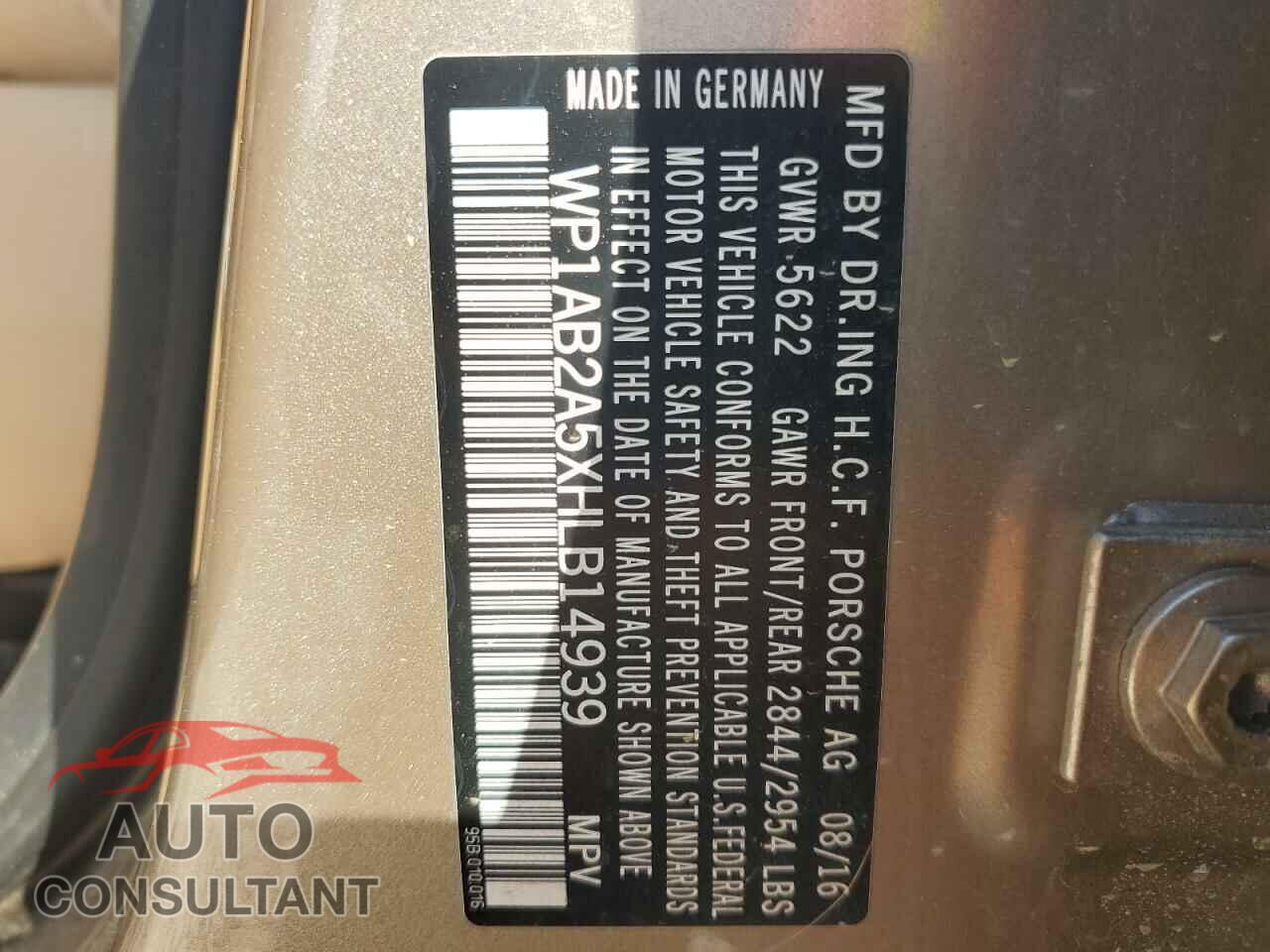 PORSCHE MACAN 2017 - WP1AB2A5XHLB14939