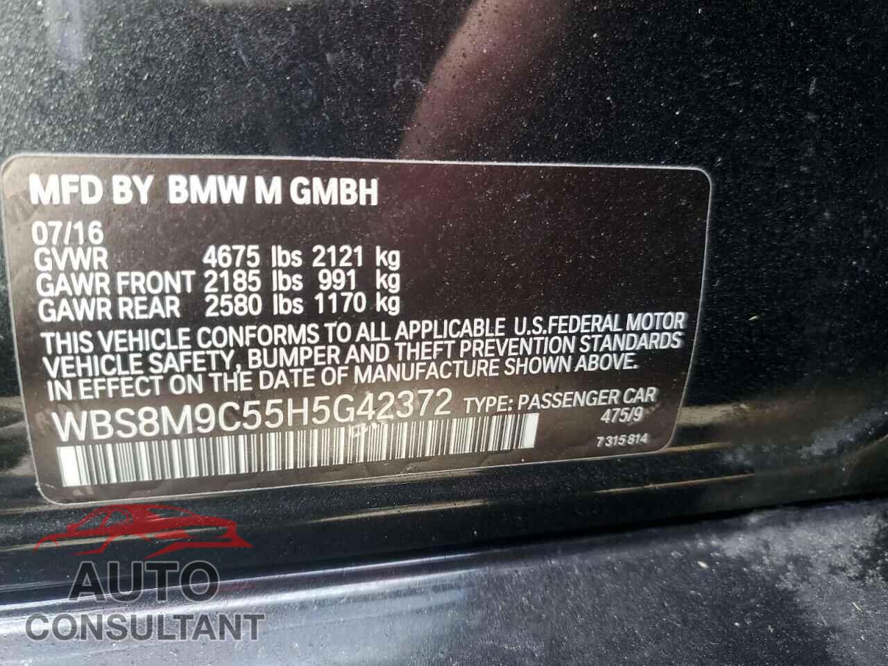 BMW M3 2017 - WBS8M9C55H5G42372