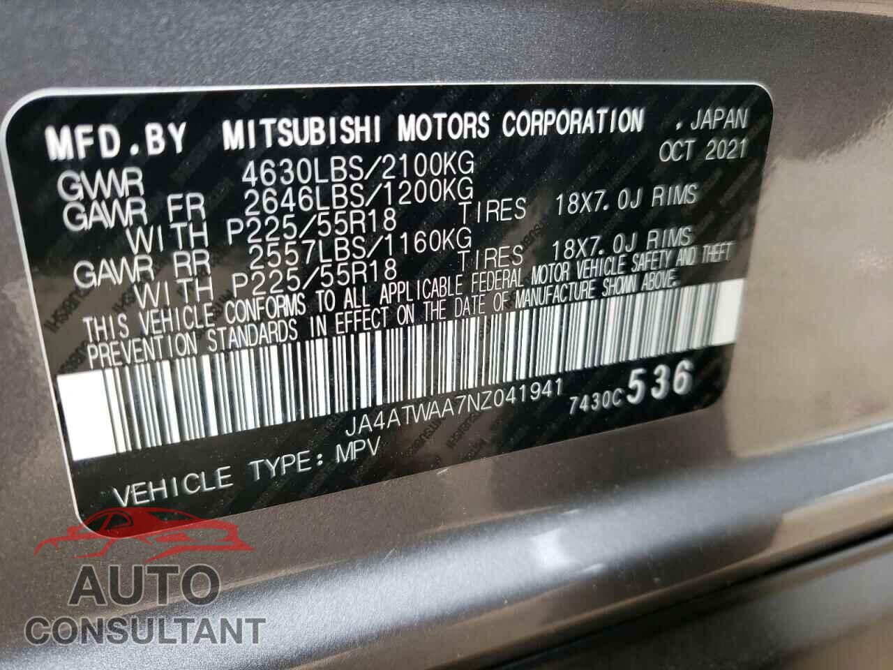 MITSUBISHI ECLIPSE 2022 - JA4ATWAA7NZ041941