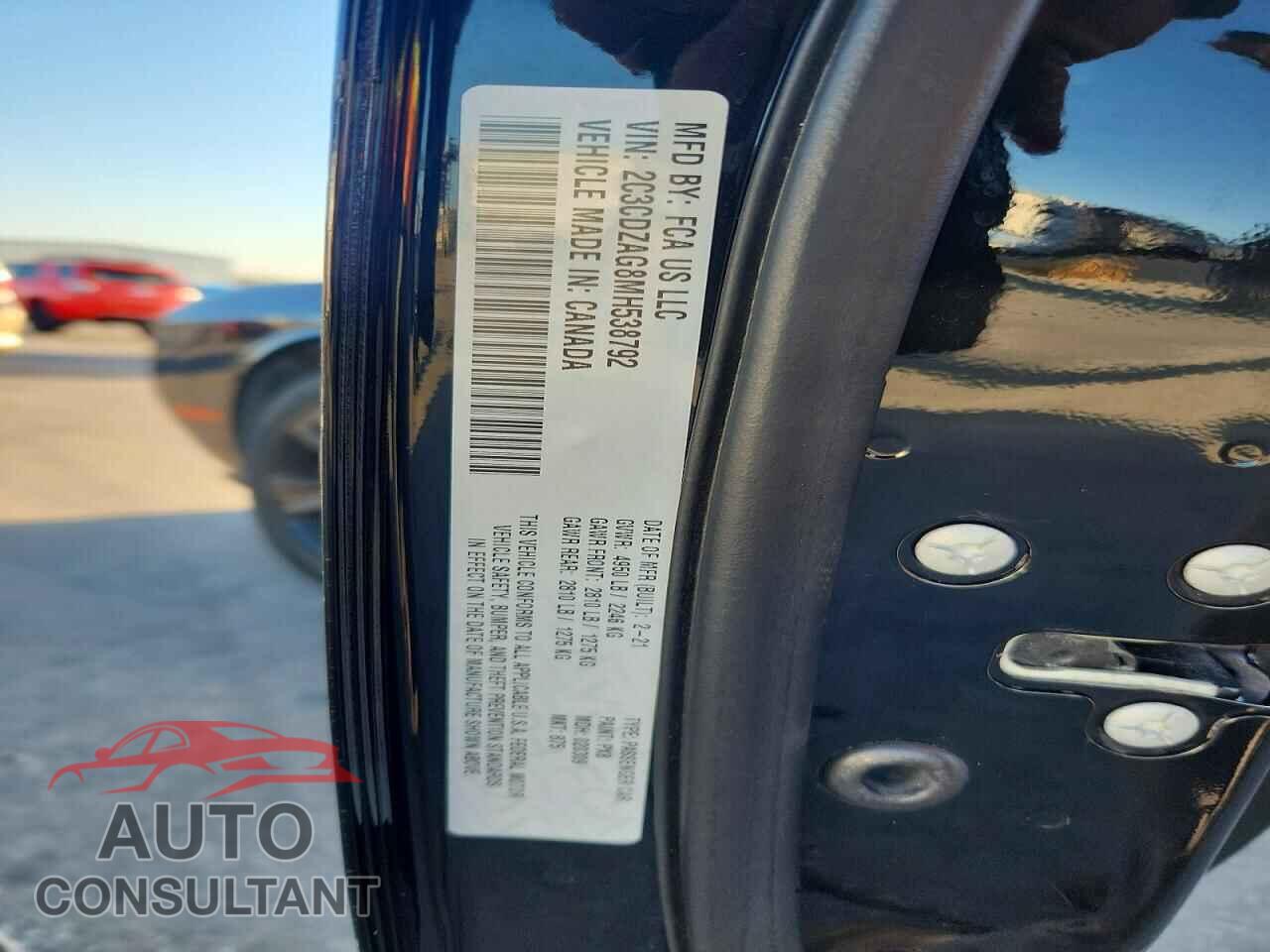 DODGE CHALLENGER 2021 - 2C3CDZAG8MH538792