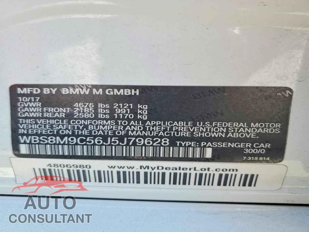 BMW M3 2018 - WBS8M9C56J5J79628