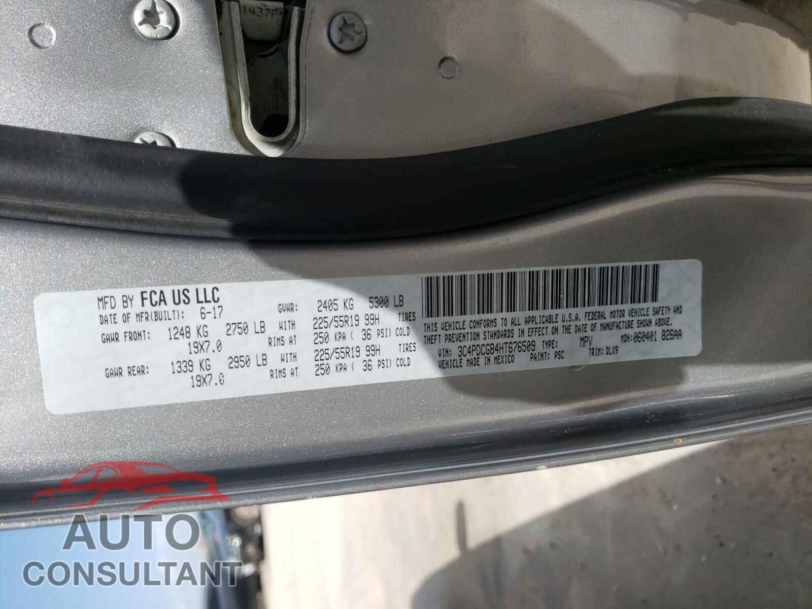 DODGE JOURNEY 2017 - 3C4PDCGB4HT676509