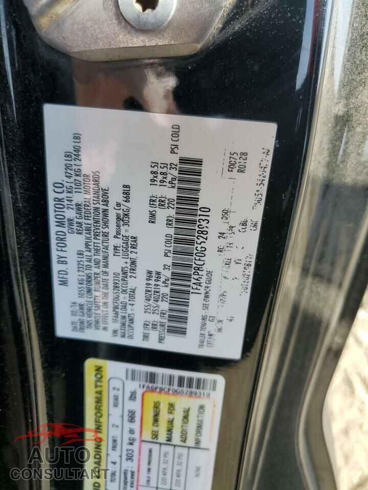 FORD MUSTANG 2016 - 1FA6P8CF0G5289310