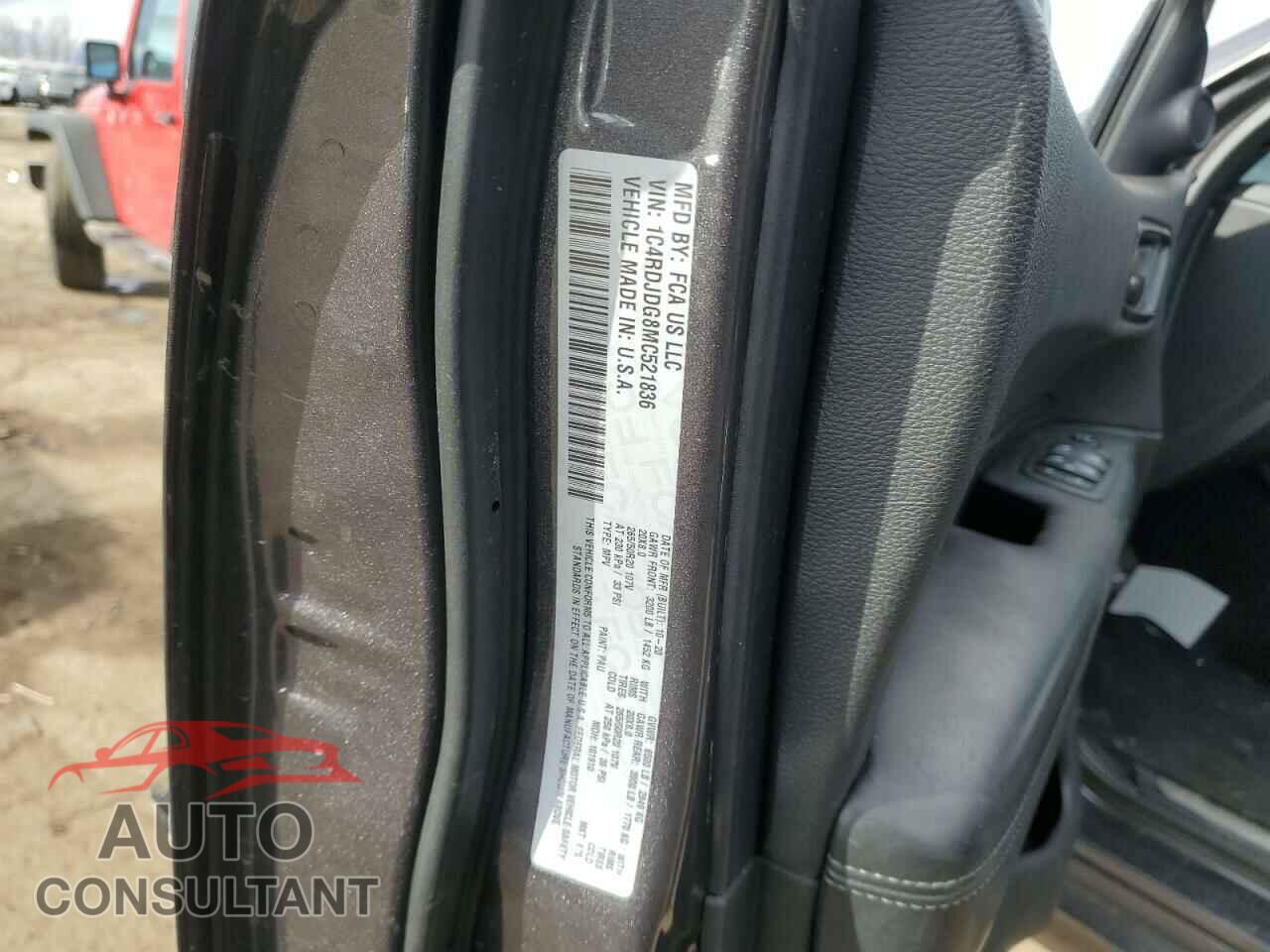DODGE DURANGO 2021 - 1C4RDJDG8MC521836
