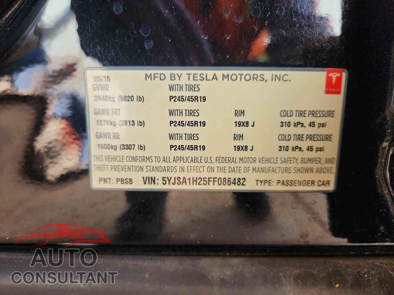 TESLA MODEL S 2015 - 5YJSA1H25FF086482