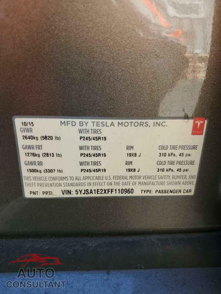 TESLA MODEL S 2015 - 5YJSA1E2XFF110960