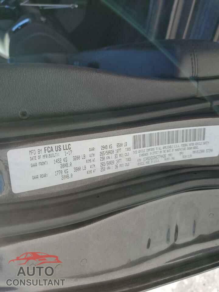 DODGE DURANGO 2017 - 1C4RDHDG9HC774436