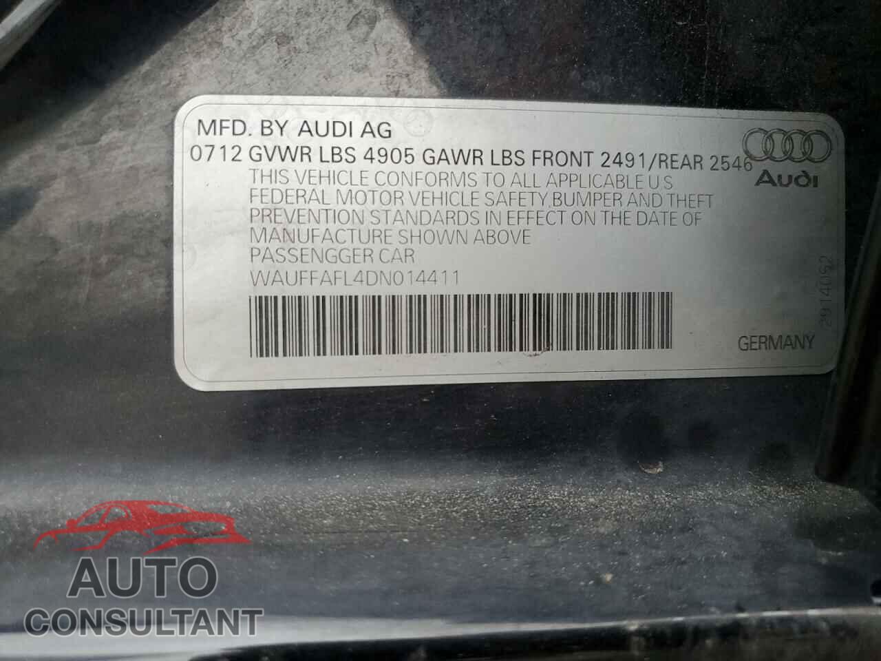 AUDI A4 2013 - WAUFFAFL4DN014411