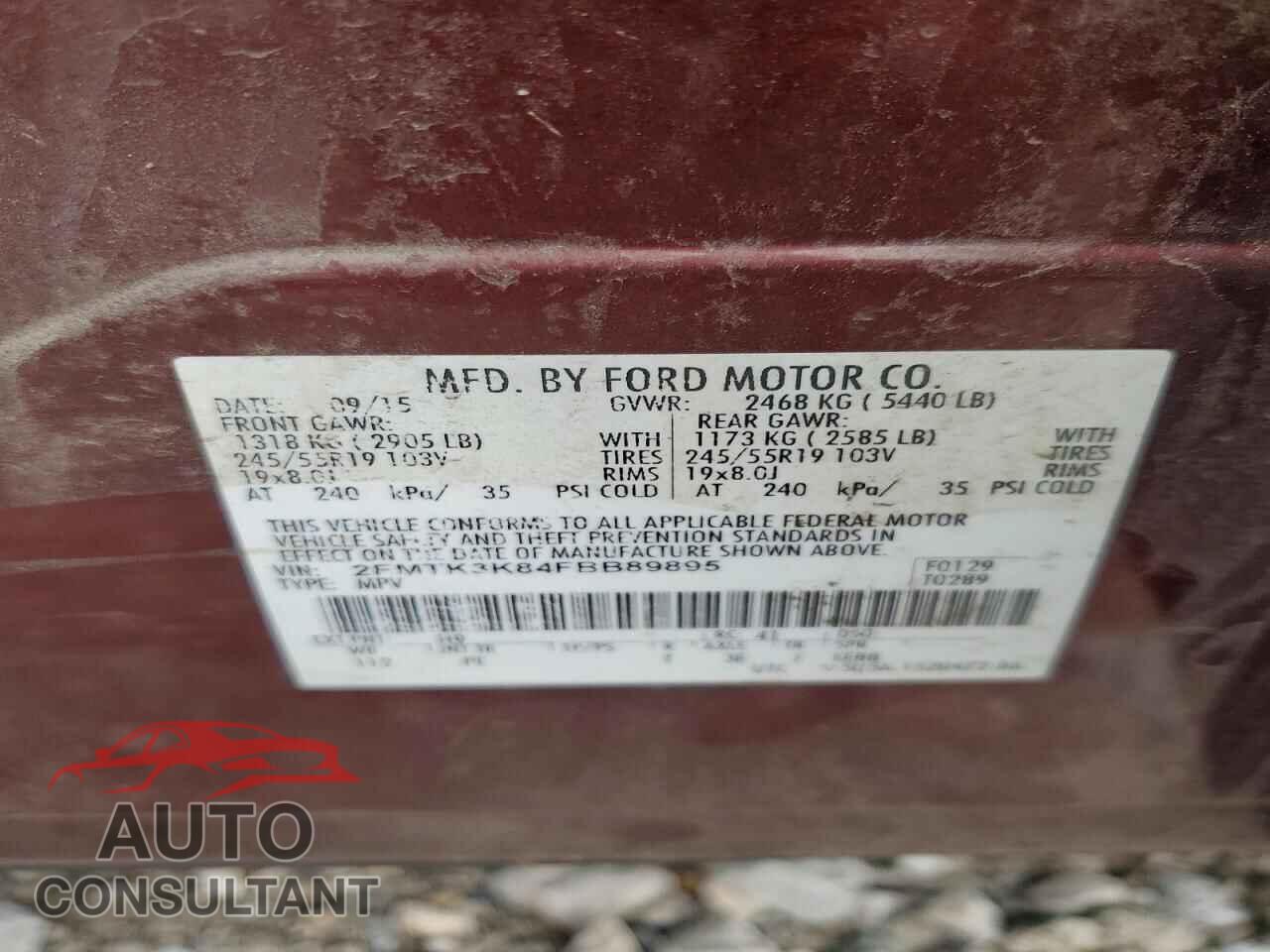 FORD EDGE 2015 - 2FMTK3K84FBB89895