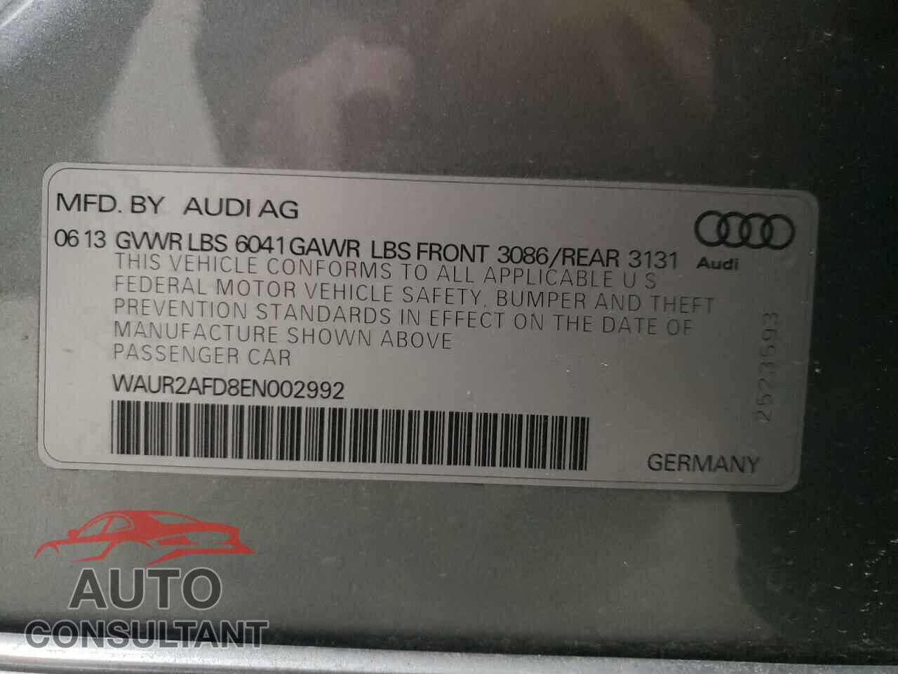 AUDI A8 2014 - WAUR2AFD8EN002992