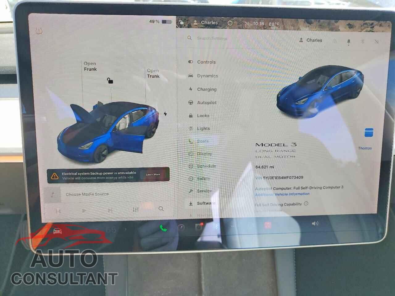 TESLA MODEL 3 2021 - 5YJ3E1EB4MF073409
