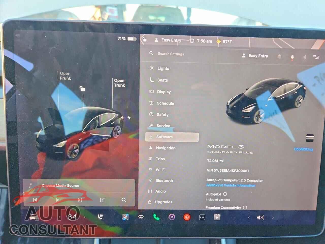 TESLA MODEL 3 2019 - 5YJ3E1EA4KF300067