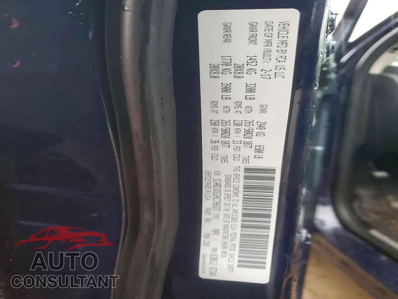 DODGE DURANGO 2017 - 1C4RDJDG3HC796827