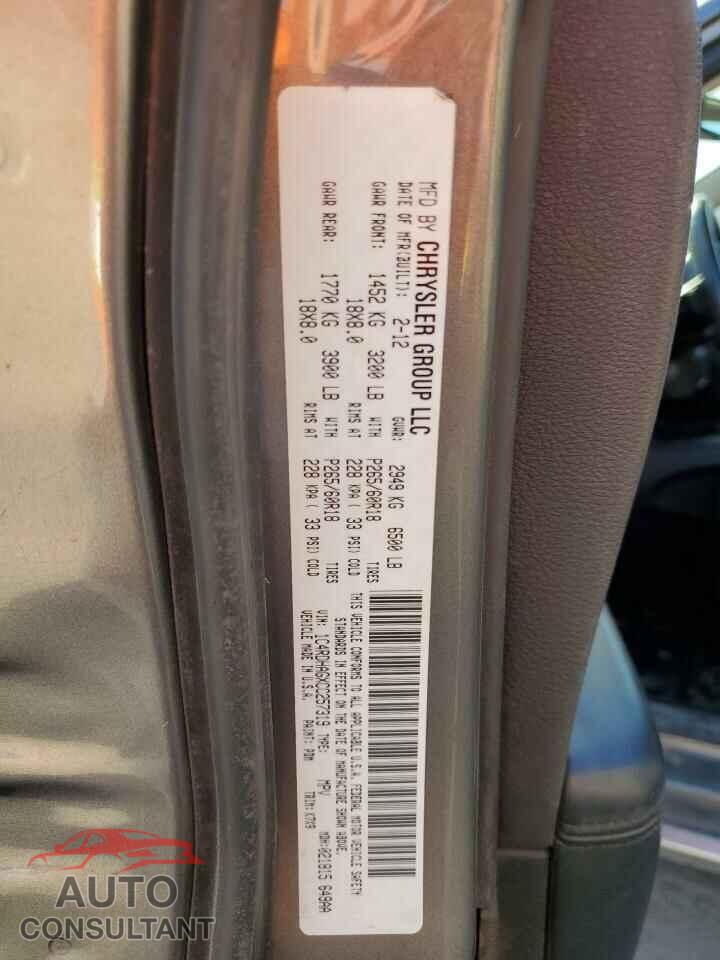 DODGE DURANGO 2012 - 1C4RDHAGXCC257319