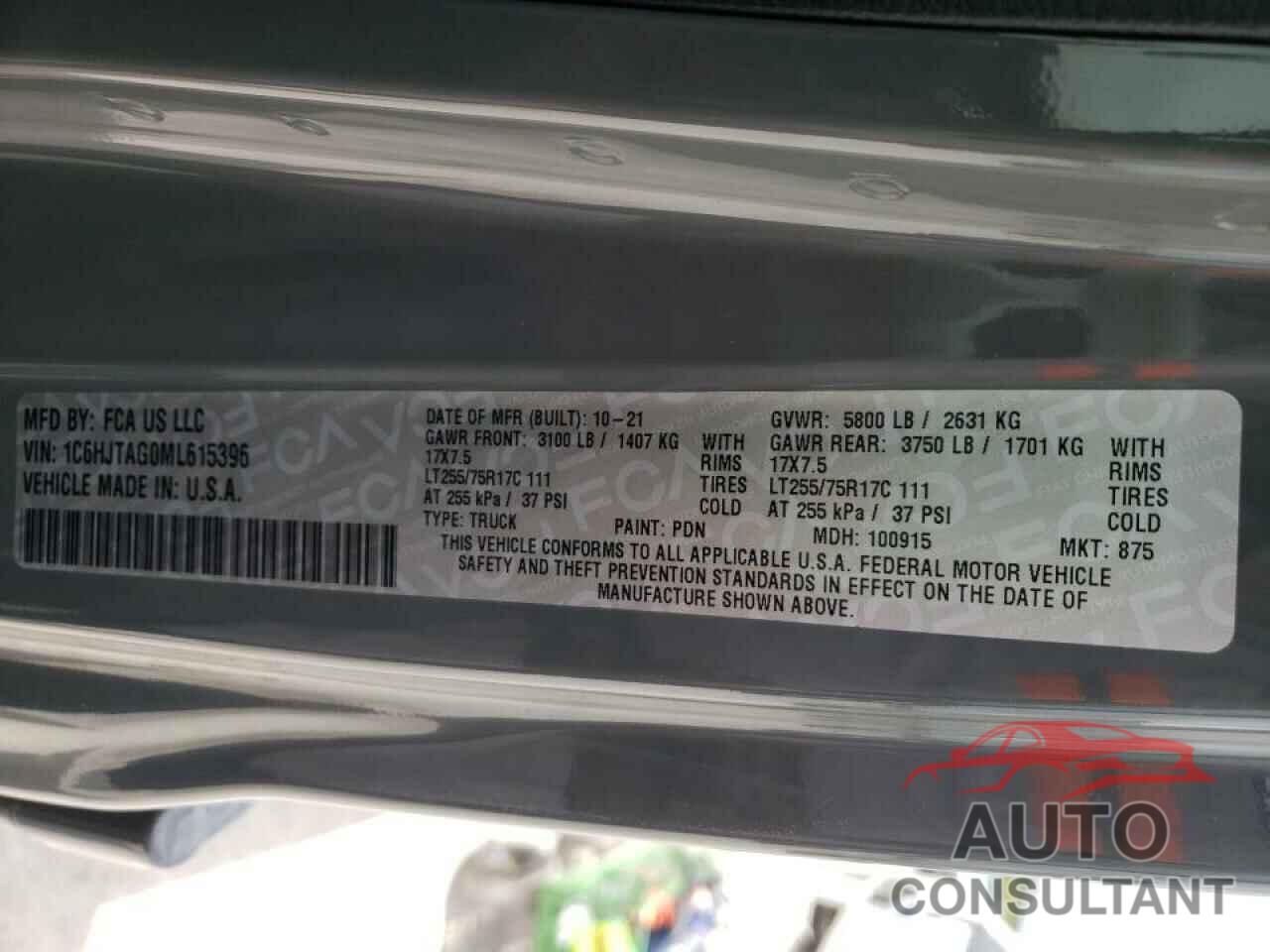 JEEP ALL OTHER 2021 - 1C6HJTAG0ML615396