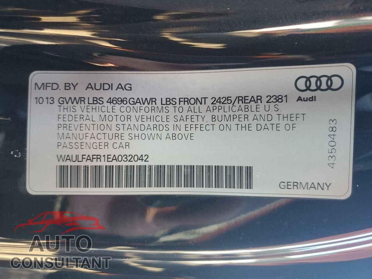 AUDI A5 2014 - WAULFAFR1EA032042