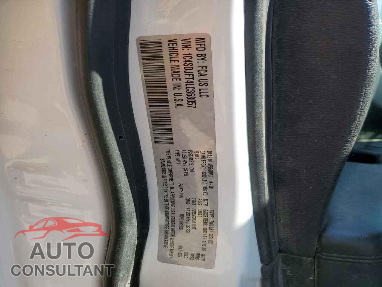 DODGE DURANGO 2020 - 1C4SDJFT4LC368057