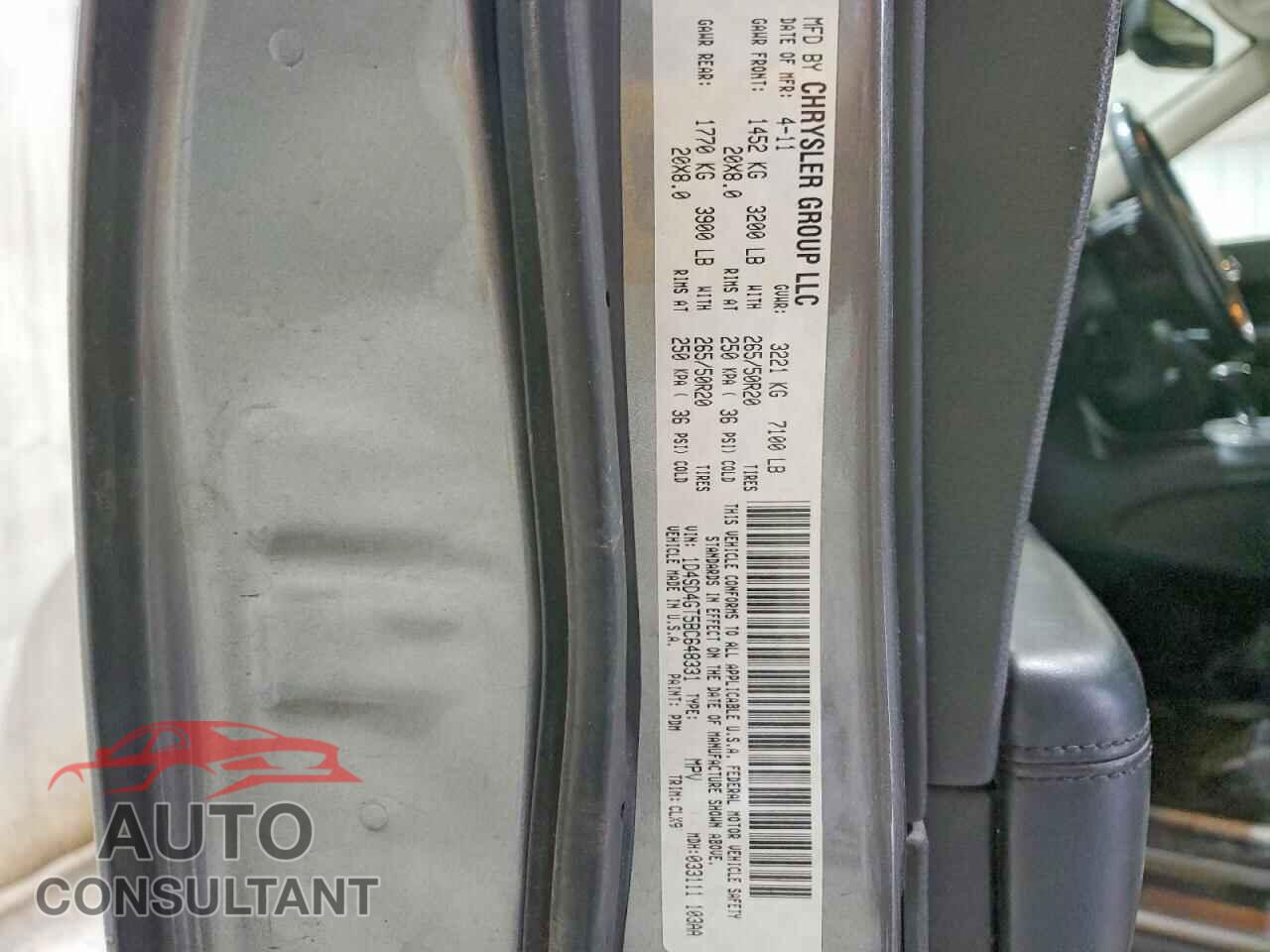 DODGE DURANGO 2011 - 1D4SD4GT5BC648331