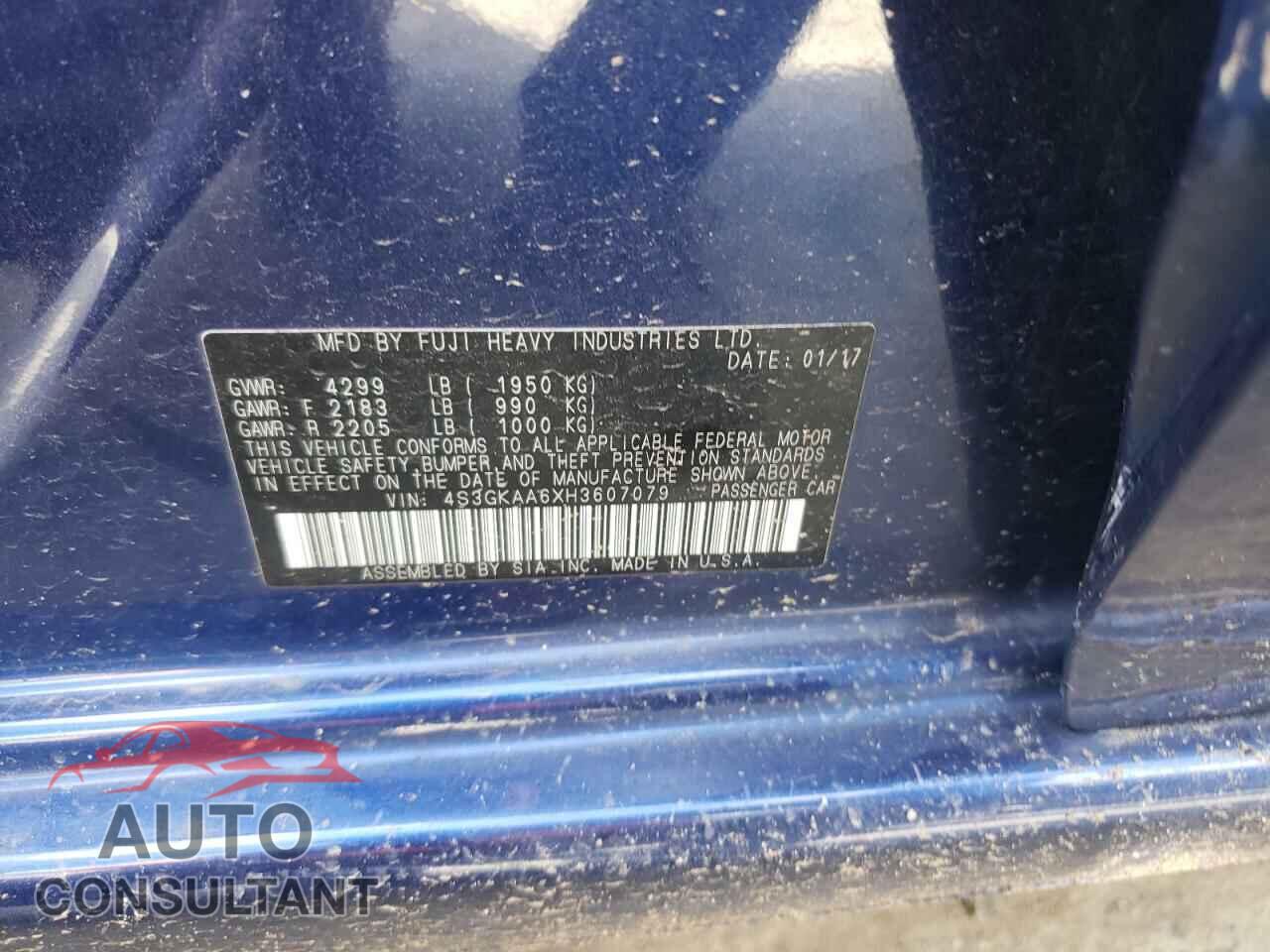 SUBARU IMPREZA 2017 - 4S3GKAA6XH3607079