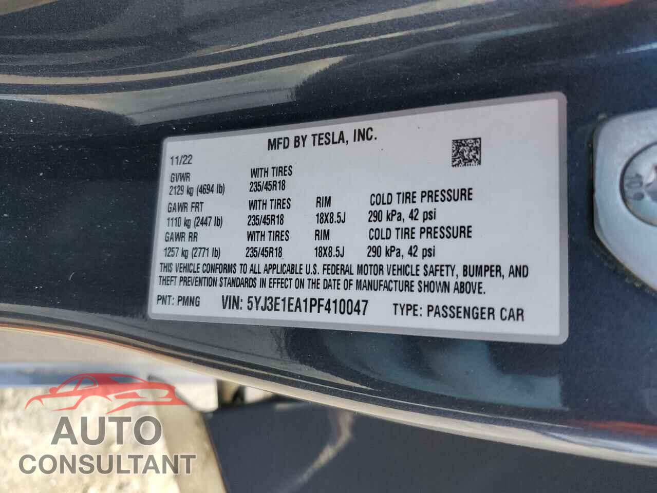 TESLA MODEL 3 2023 - 5YJ3E1EA1PF410047