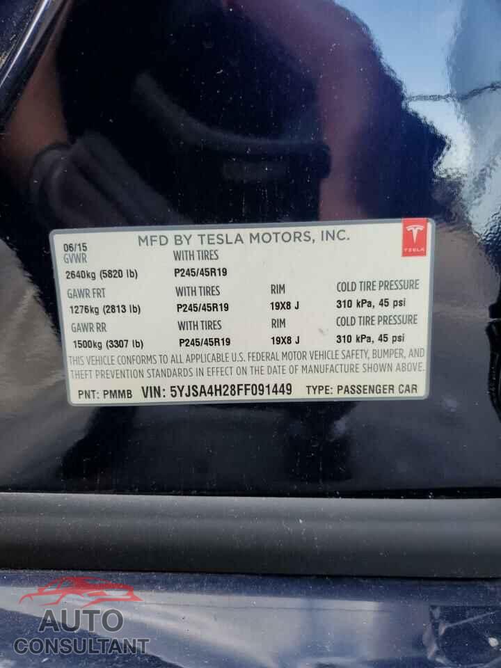 TESLA MODEL S 2015 - 5YJSA4H28FF091449