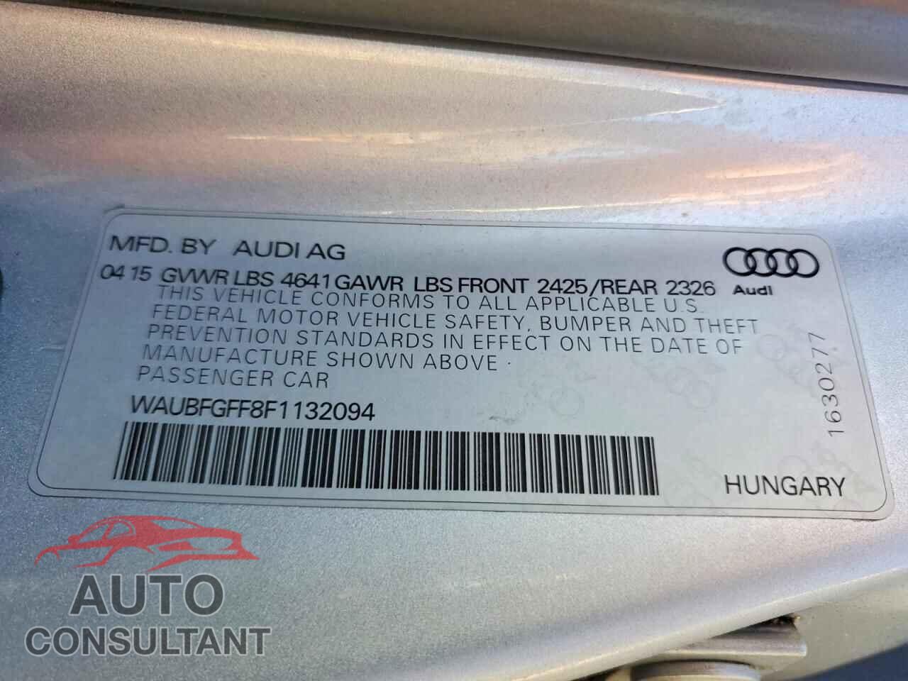 AUDI S3 2015 - WAUBFGFF8F1132094