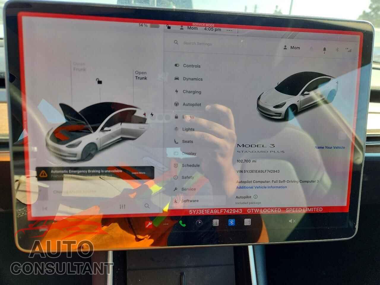 TESLA MODEL 3 2020 - 5YJ3E1EA9LF742943
