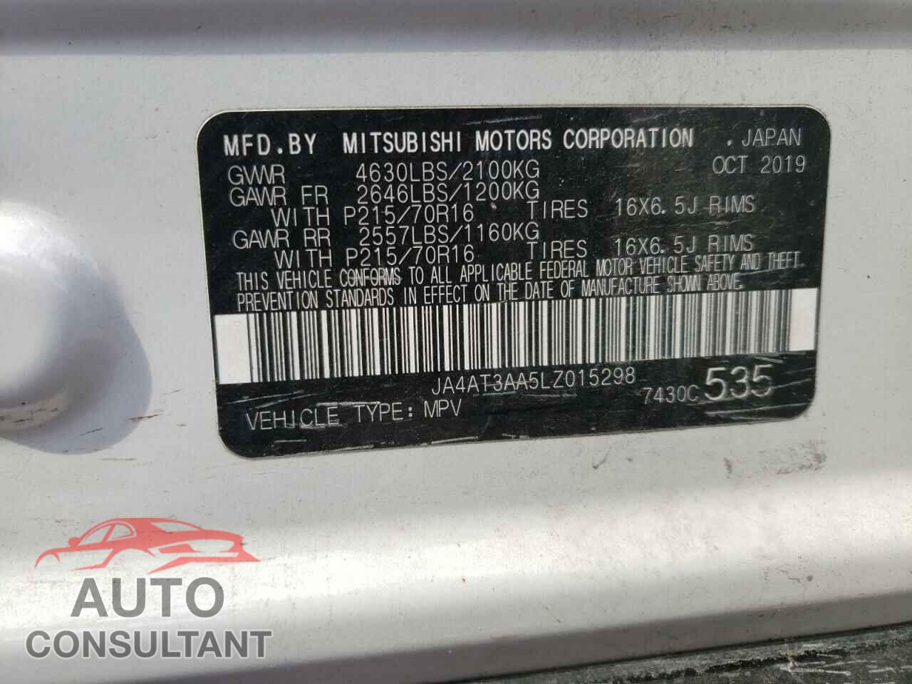 MITSUBISHI ECLIPSE 2020 - JA4AT3AA5LZ015298