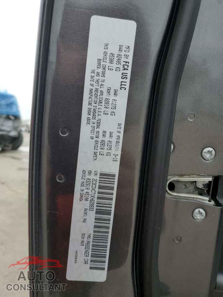 DODGE CHARGER 2019 - 2C3CDXCT1KH629933
