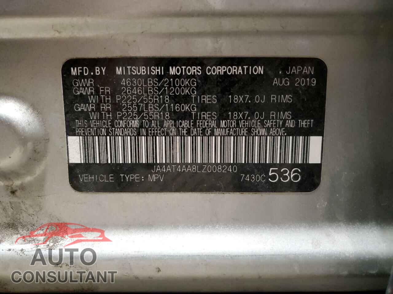 MITSUBISHI ECLIPSE 2020 - JA4AT4AA8LZ008240