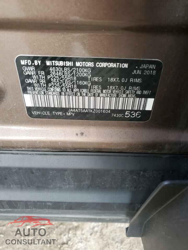 MITSUBISHI ECLIPSE 2019 - JA4AT5AA1KZ001604