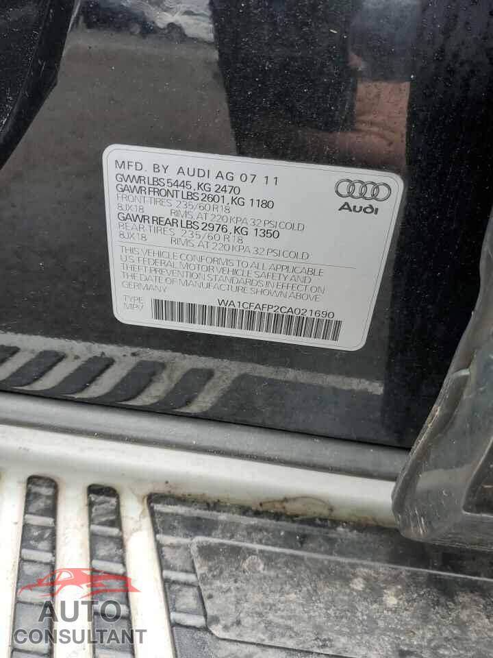 AUDI Q5 2012 - WA1CFAFP2CA021690