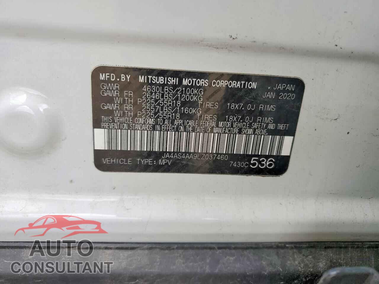 MITSUBISHI ECLIPSE 2020 - JA4AS4AA9LZ037460
