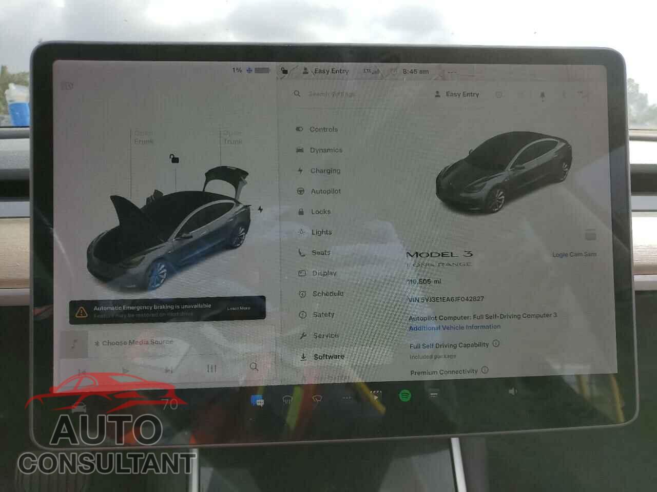 TESLA MODEL 3 2018 - 5YJ3E1EA6JF042827