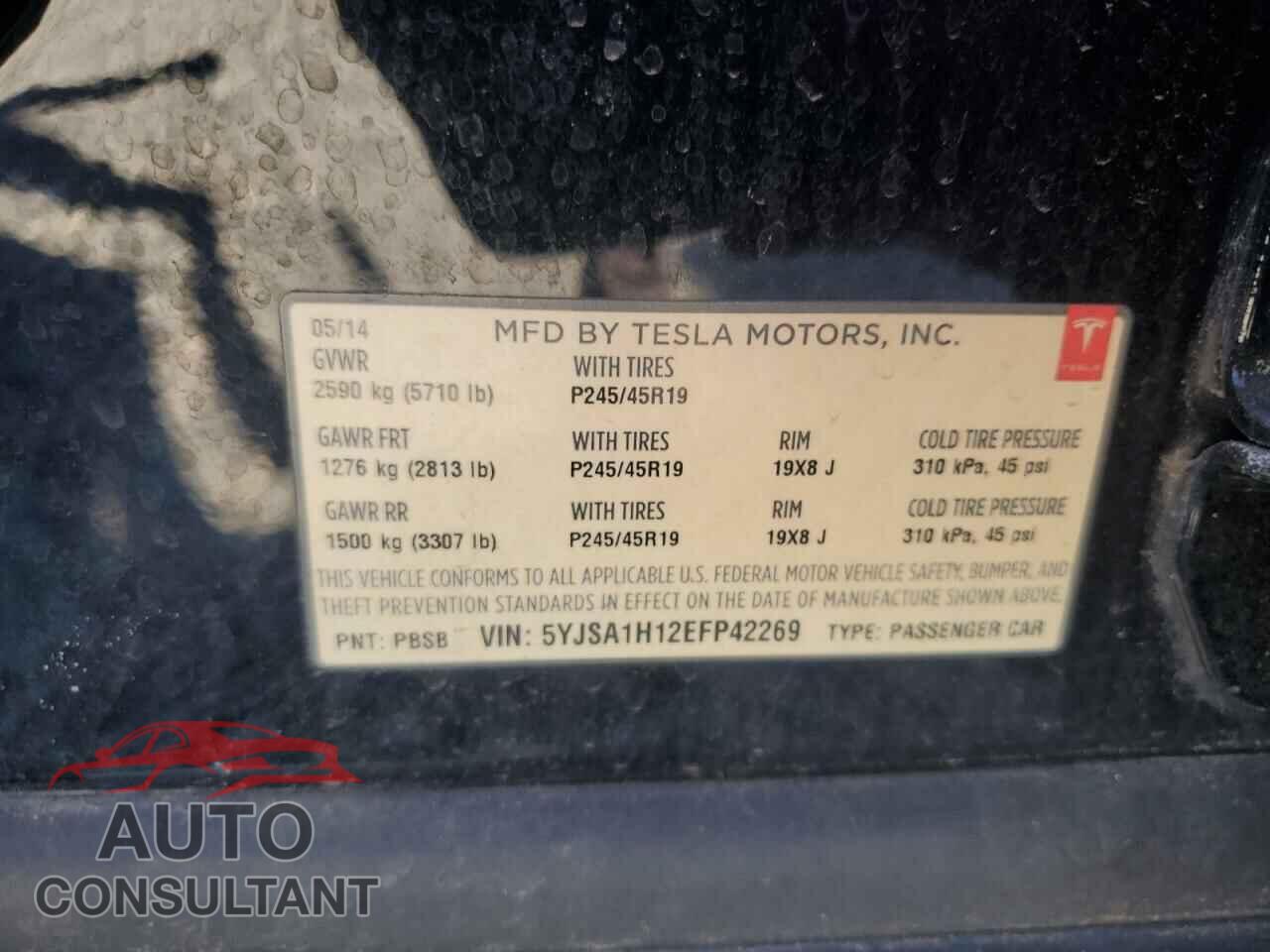TESLA MODEL S 2014 - 5YJSA1H12EFP42269
