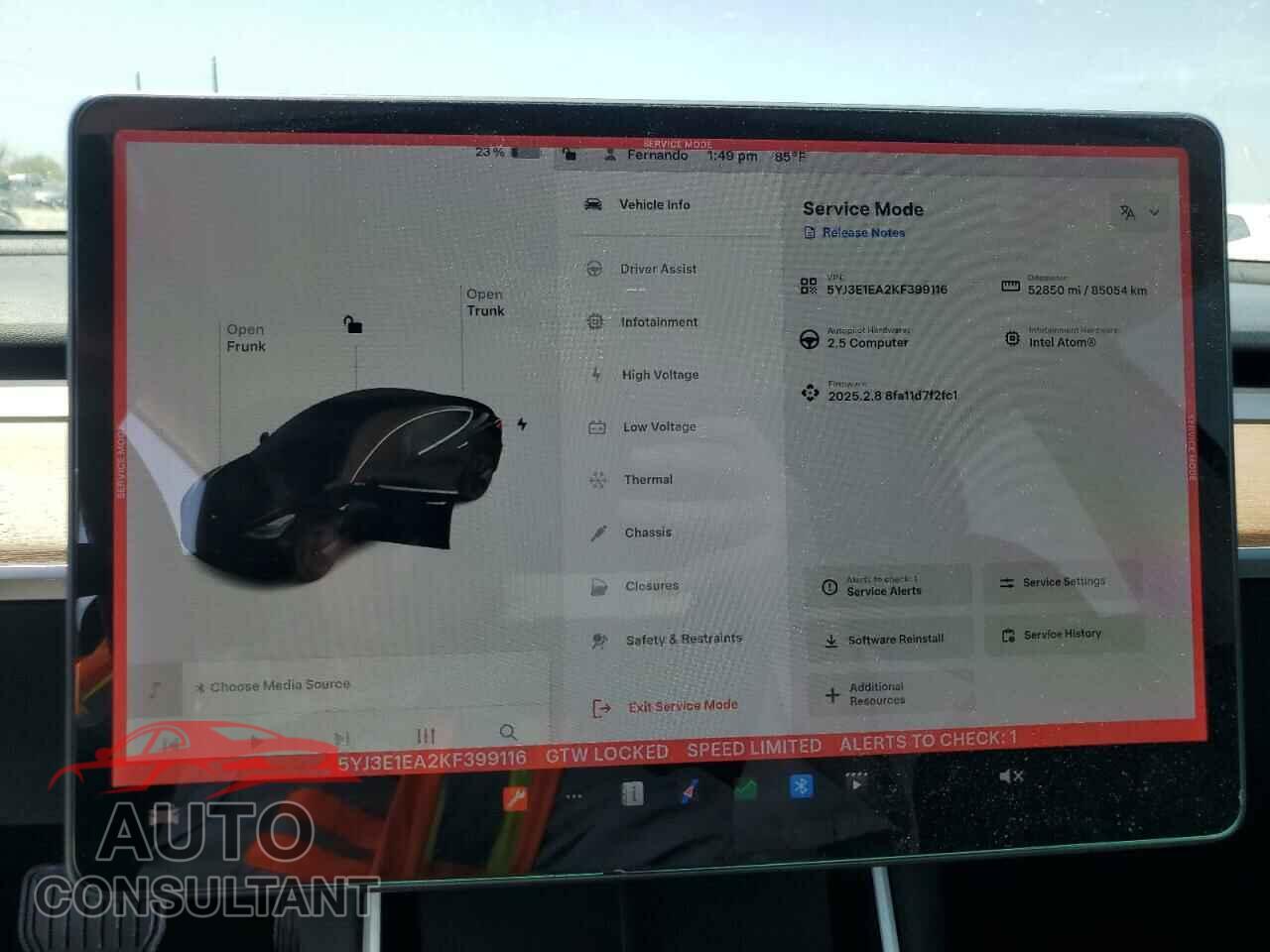 TESLA MODEL 3 2019 - 5YJ3E1EA2KF399116