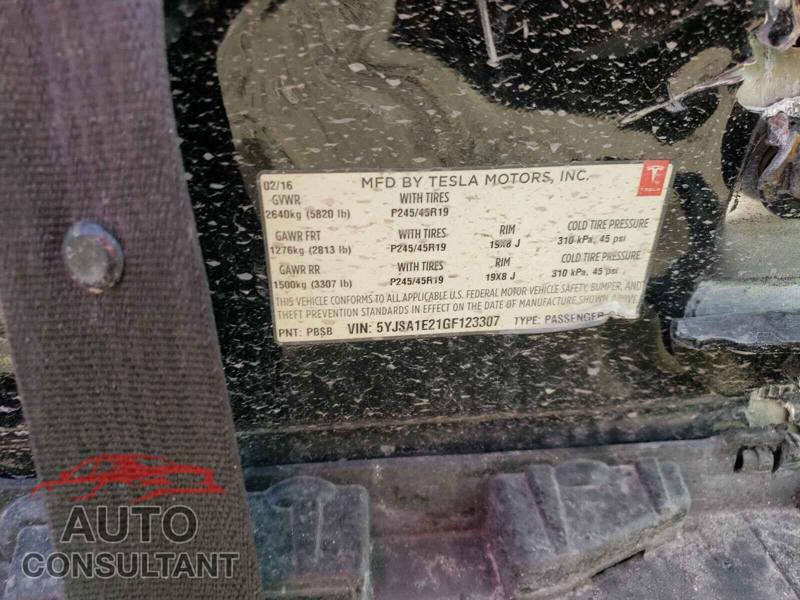 TESLA MODEL S 2016 - 5YJSA1E21GF123307