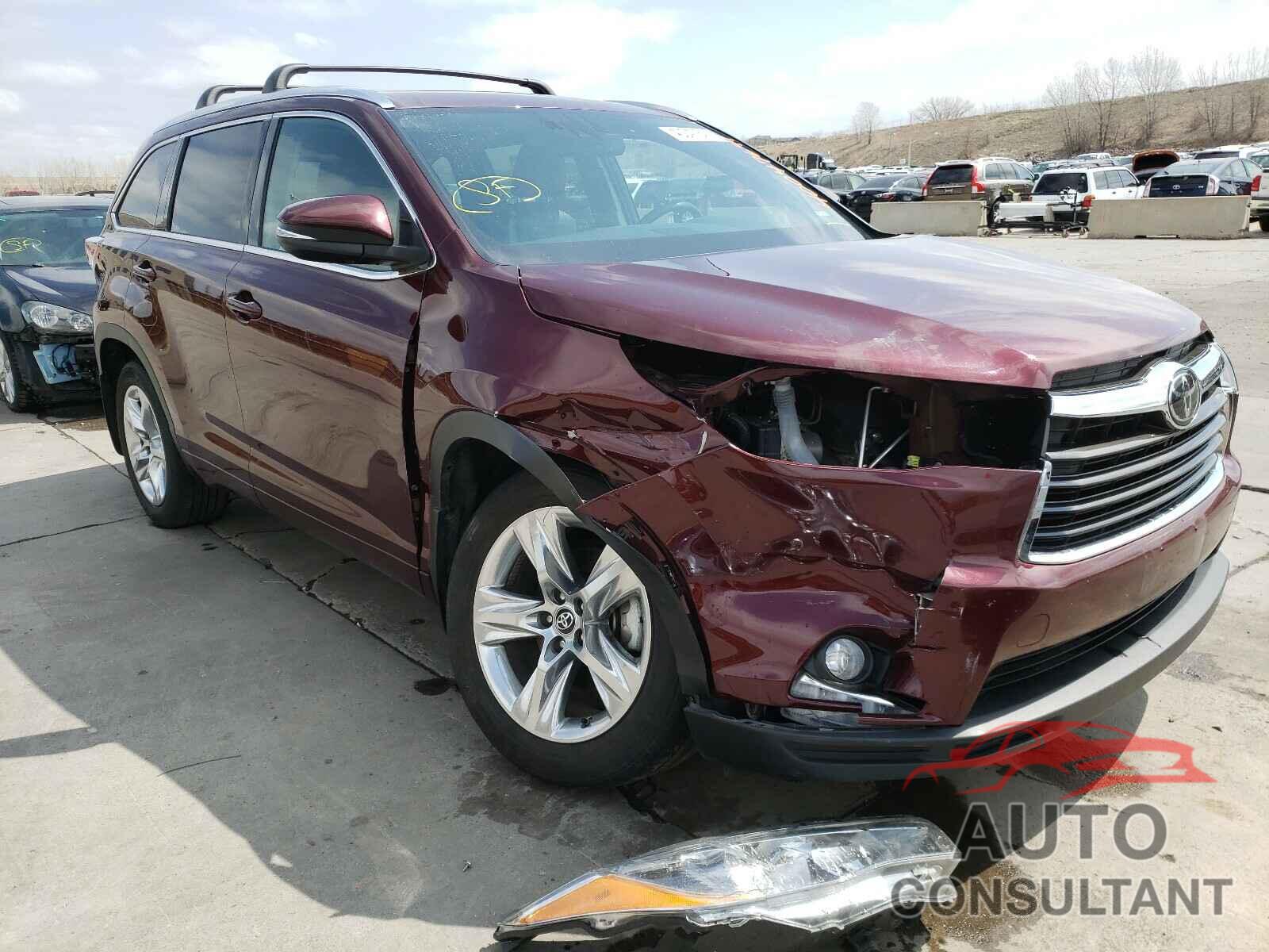 TOYOTA HIGHLANDER 2016 - 5TDDKRFH8GS310353