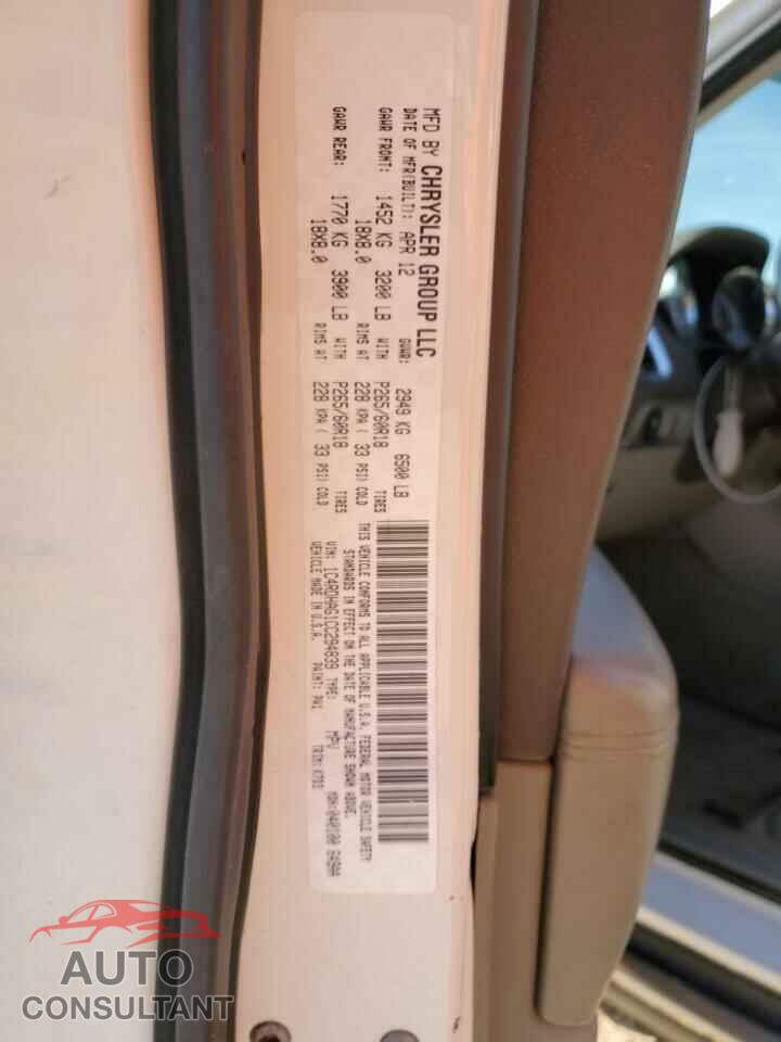 DODGE DURANGO 2012 - 1C4RDHAG1CC294839