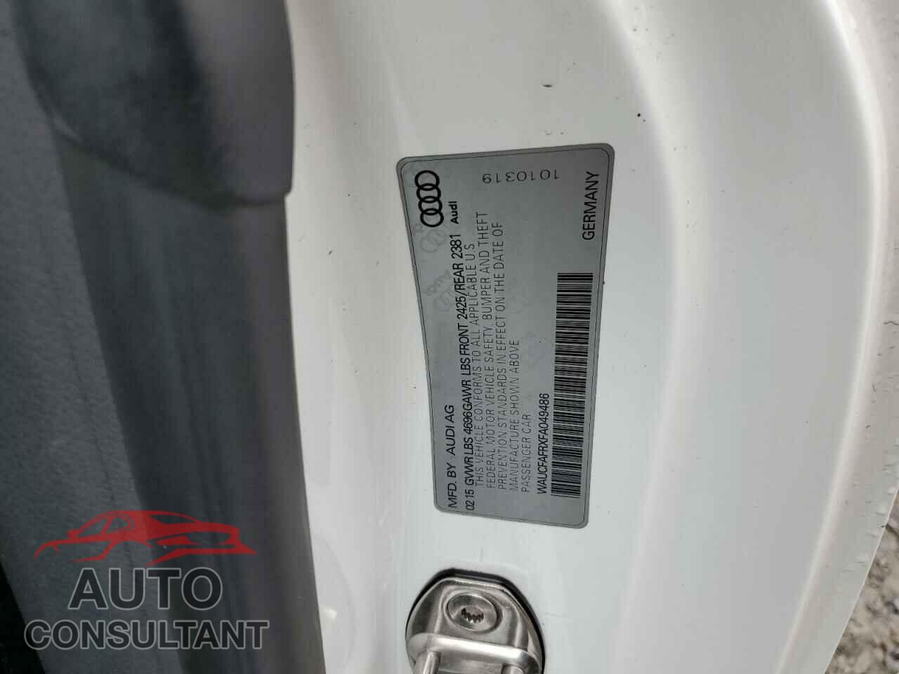 AUDI A5 2015 - WAUCFAFRXFA049486