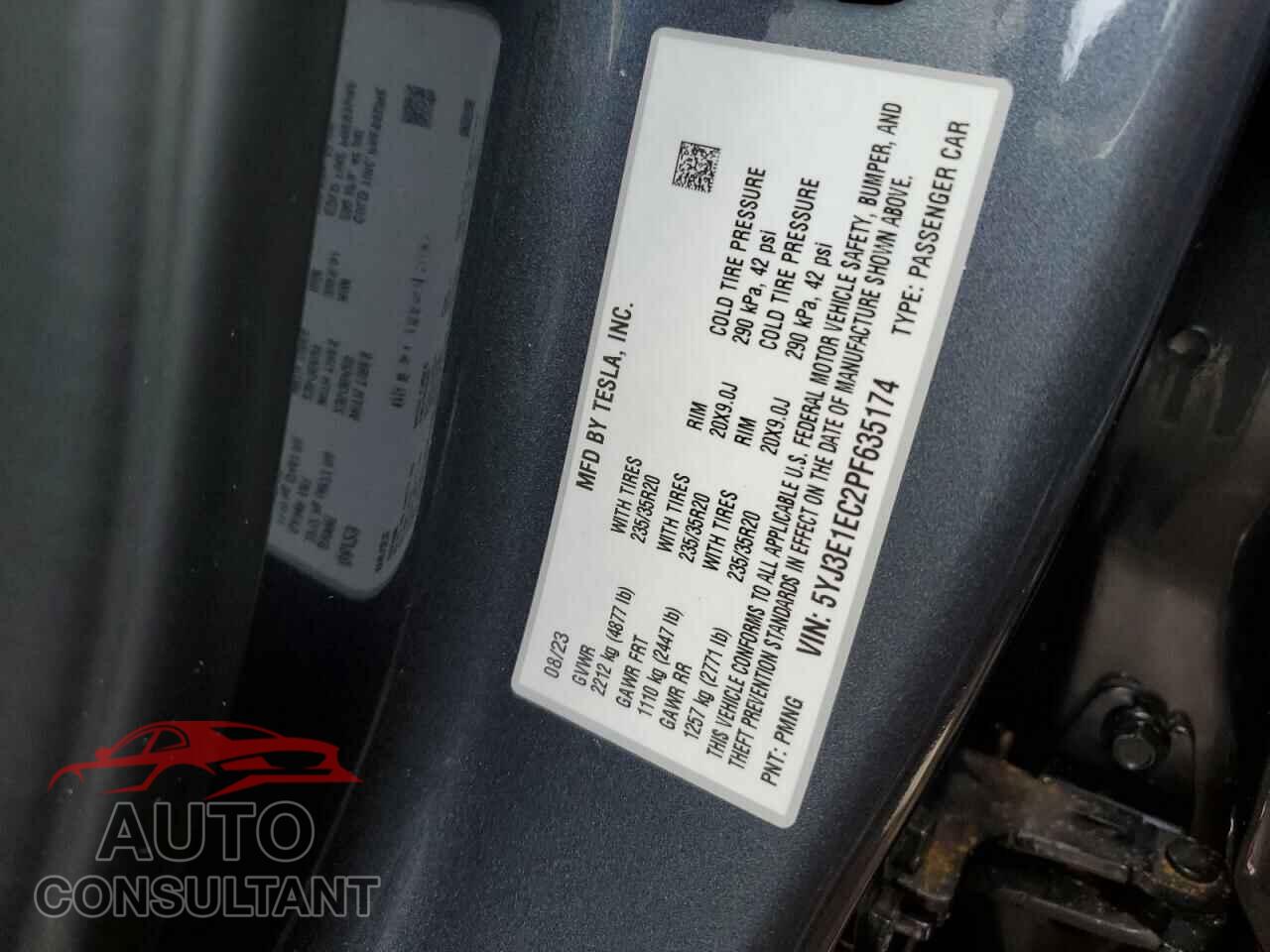 TESLA MODEL 3 2023 - 5YJ3E1EC2PF635174