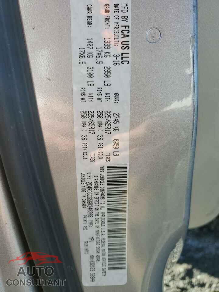 DODGE CARAVAN 2016 - 2C4RDGCG5GR340208