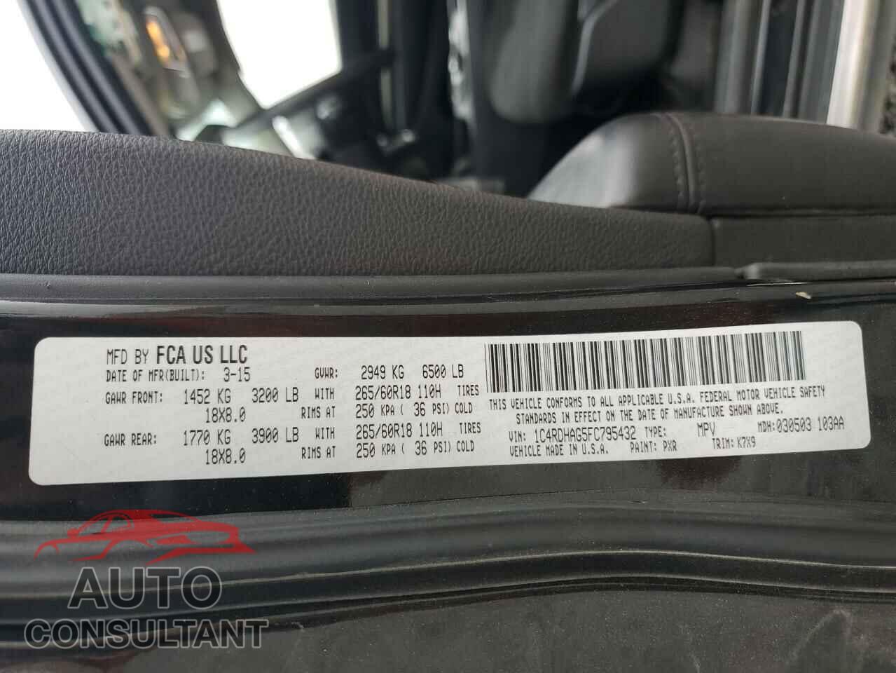 DODGE DURANGO 2015 - 1C4RDHAG5FC795432