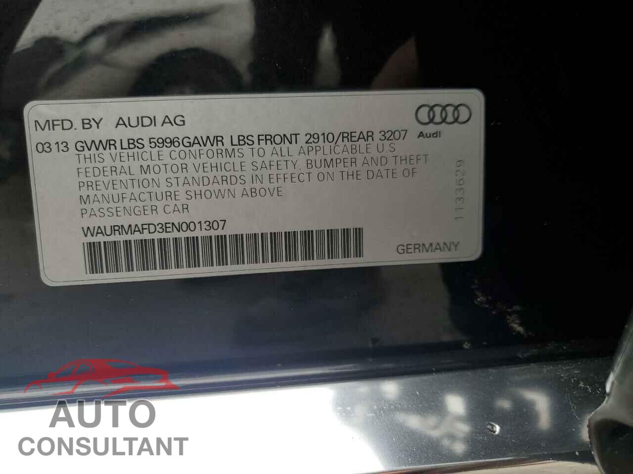 AUDI A8 2014 - WAURMAFD3EN001307