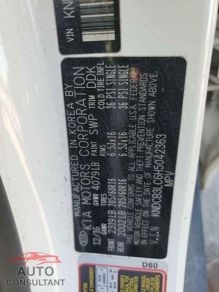 KIA NIRO 2017 - KNDCB3LC6H5042363