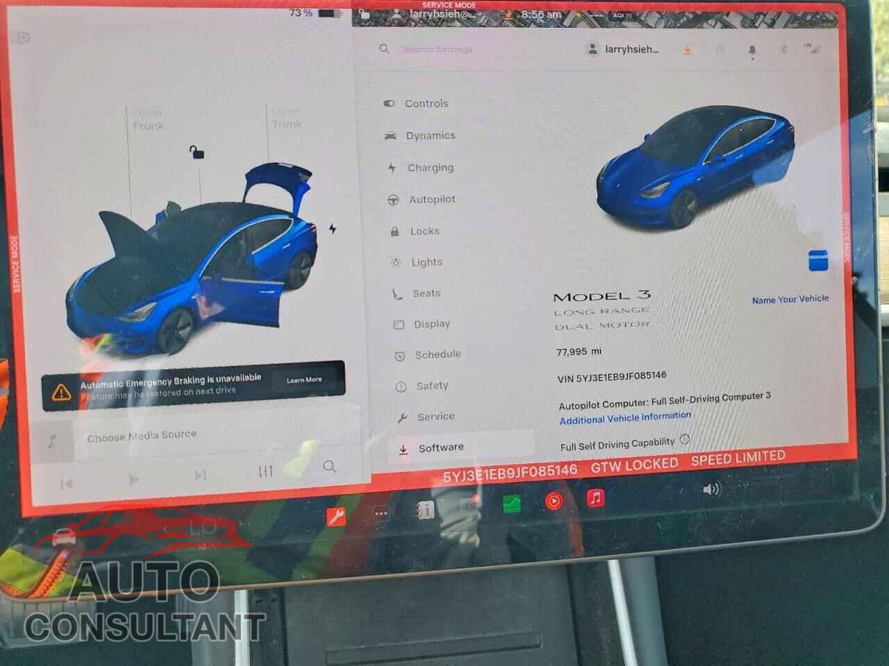 TESLA MODEL 3 2018 - 5YJ3E1EB9JF085146