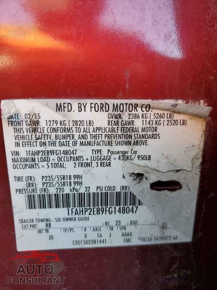 FORD TAURUS 2015 - 1FAHP2E89FG148047